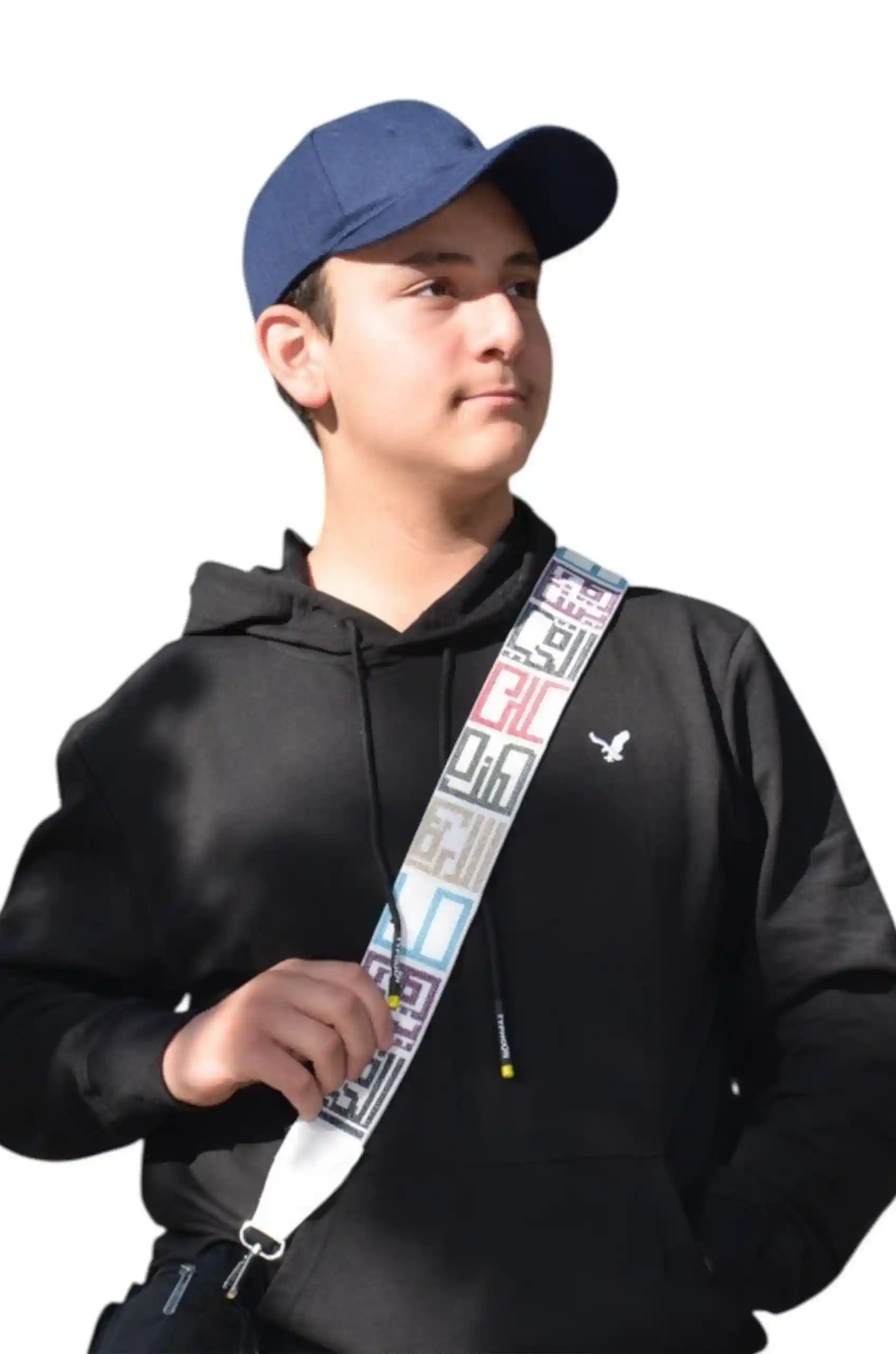 Multicolor - White On This Land Handbag Embroidered Strap – A stylish handbag embroidered strap, crafted with authentic patterns. Standard length (110 cm to 115 cm), lined with premium leather, and finished with high-quality accessories. Durable enough to hold up to 20 kg. Colors used: White, Multi-color.