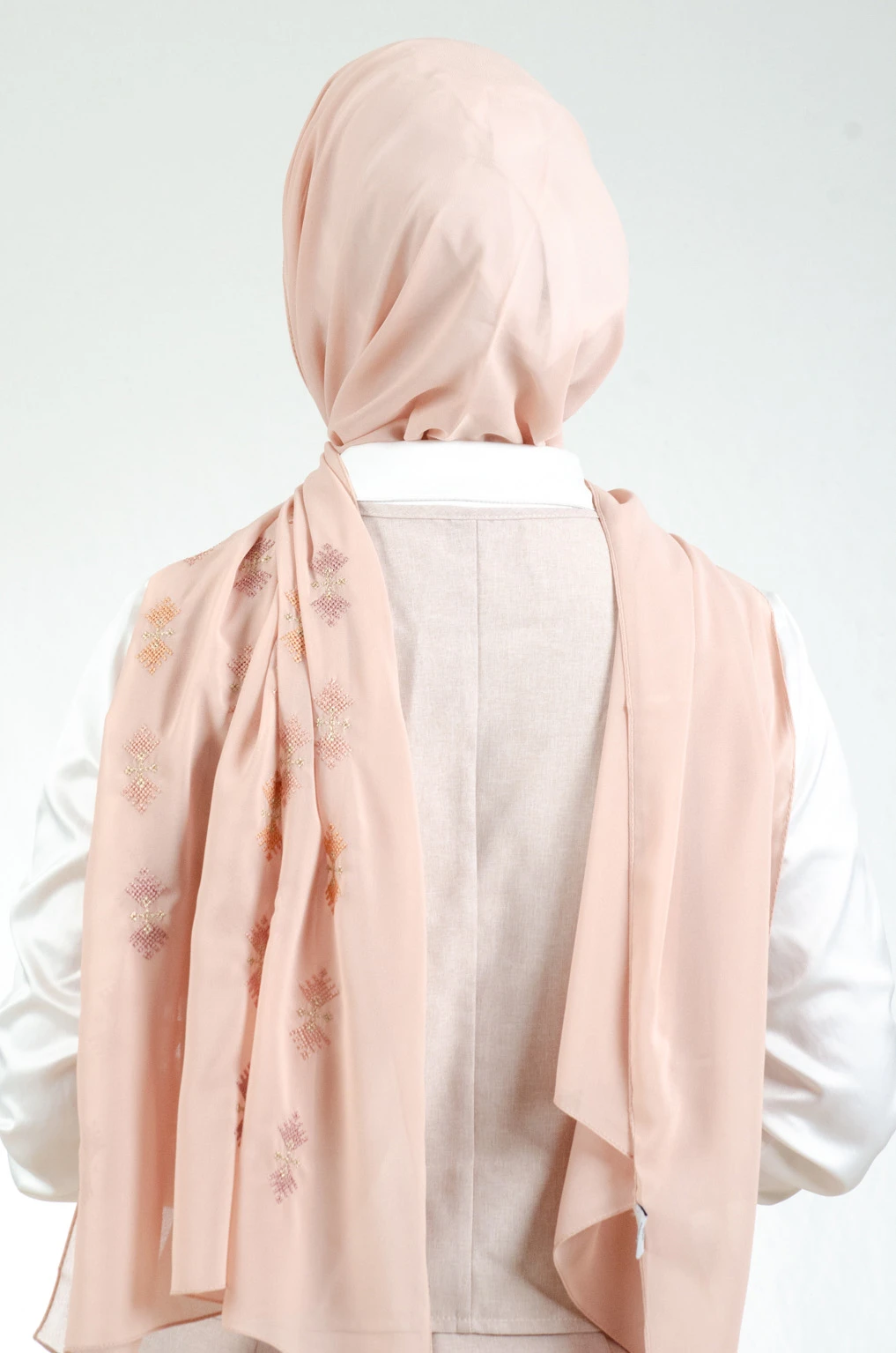 Zanbaq Camel Embroidered Shawl - Image 2