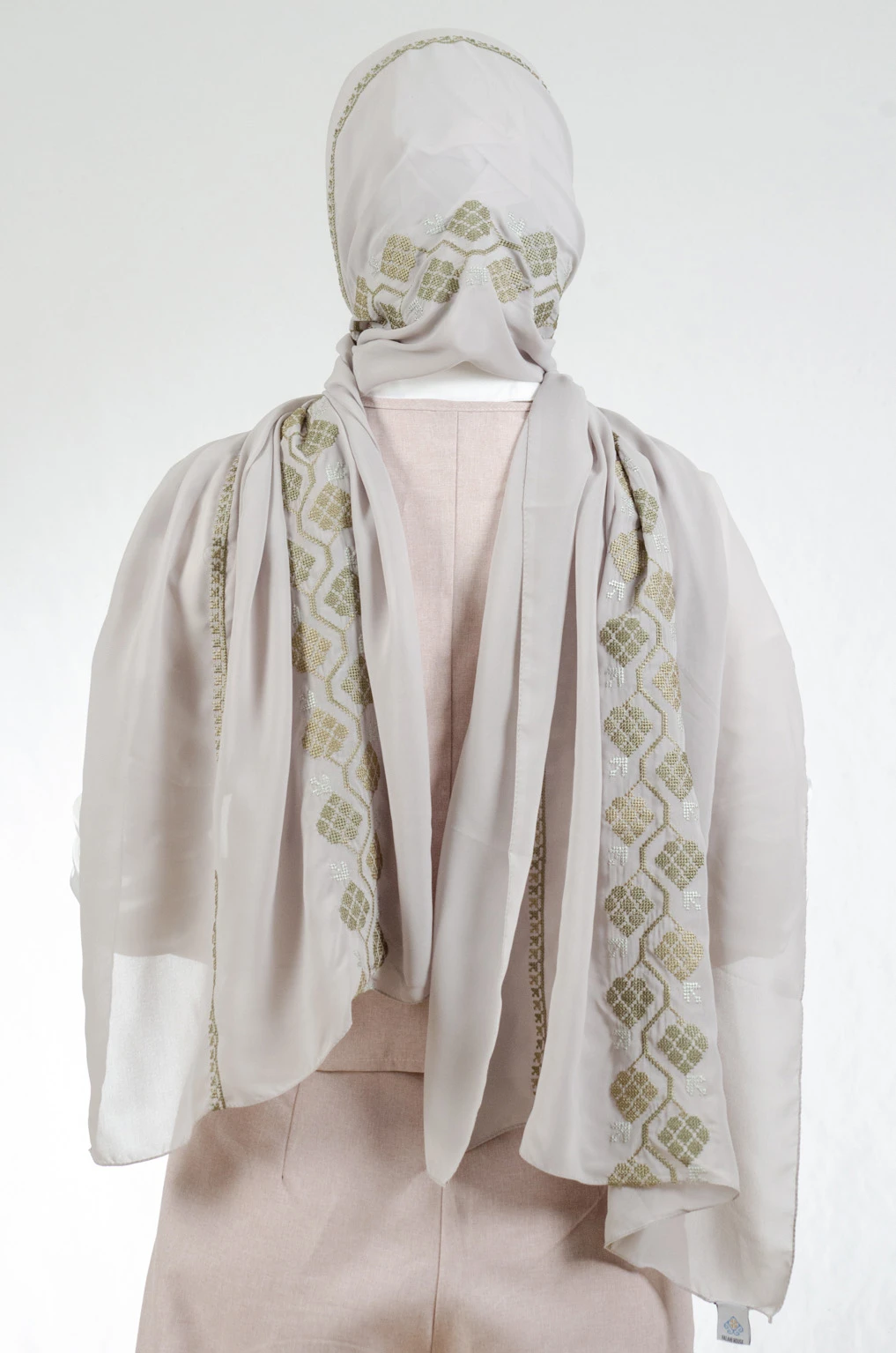 The Dalia Mint Embroidered Shawl - Image 3